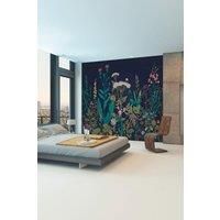 Origin Murals Botanical Fleur Indigo Wall Mural - 3.5m x 2.8m