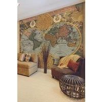 Vintage Map Multi Wall Mural - 3.5m x 2.8m