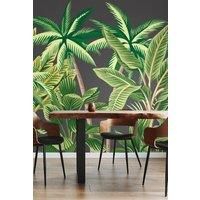 Tropical Palm Trees Black Wall Mural - 3.5m x 2.8m