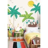 Jungle Animals Green Wall Mural - 3.5m x 2.8m