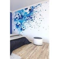 Football Splash Blue Wall Mural - 3.5m x 2.8m