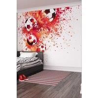 Football Splash Red Wall Mural - 3.5m x 2.8m