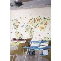 Childrens World Map Natural Wall Mural - 3.5m x 2.8m