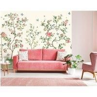 Oriental Flower Tree Cream Wall Mural - 3m x 2.4m