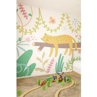 Sleeping Jungle Leopard Green Wall Mural - 3m x 2.4m