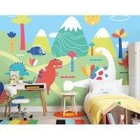 Dinosaur Land Blue Wall Mural - 3m x 2.4m