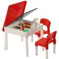 Children's Red and White 6 In 1 Play Table & Chair Set