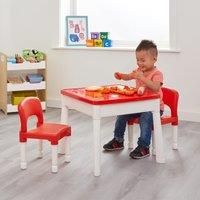 Children's Red and White 6 In 1 Play Table & Chair Set