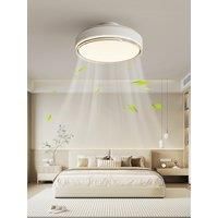 Modern Bladeless Ceiling Fans With Lights And Remote For Bedroom Study Living Room Office White Round Vaneless Ceiling Fan