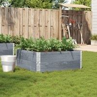 Garden Planter Grey 100x100 cm Solid Wood Pine