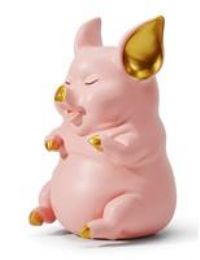 Amoy-Art Piggy Bank Coin Bank Pig Gifts Decor Modern Arts Pink 21cm