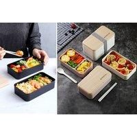 Binoster Original Bento Box Lunch Boxes Container Bundle Divider Japanese style with stainless steel Utensils spoon and fork (Pink)