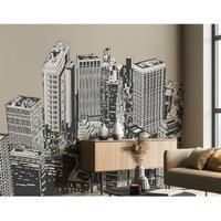Origin Murals Urban City Skyscrapers Neutral Wall Mural - 3 x 2.4m