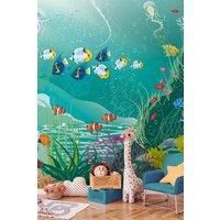 Origin Murals Urban City Skyscrapers Jade Green Wall Mural - 3 x 2.4m