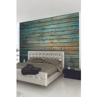 Rustic Wood Effect Blue Matt Smooth Paste the Wall Mural 300cm wide x 240cm high