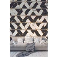 Marbled Textured Geometric White Matt Smooth Paste the Wall Mural 300cm wide x 240cm high