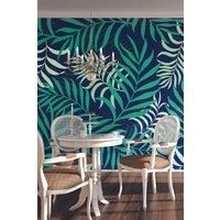 Exotic Jungle Leaves Green Matt Smooth Paste the Wall Mural 300cm wide x 240cm high