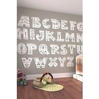 Alpahbet Patterns Multi Matt Smooth Paste the Wall Mural 350cm wide x 280cm high