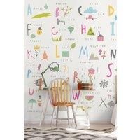 Childrens Alphabet Illustrations Multi Bright Matt Smooth Paste the Wall Mural 300cm wide x 240cm high