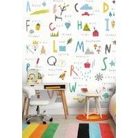 Childrens Alphabet Illustrations Multi Bright Matt Smooth Paste the Wall Mural 300cm wide x 240cm high