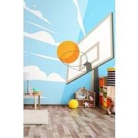 Graphic Basketball Hoop Wall Mural