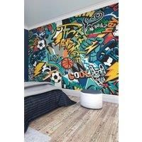 Origin Murals Sports Graffiti Blue Wall Mural - 3 x 2.4m