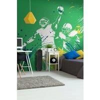 American Footballers Paint Splash Blue Matt Smooth Paste the Wall 300cm wide x 240cm high