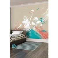 Origin Murals American Footballers Paint Splash Natural Wall Mural - 3.5 x 2.8m