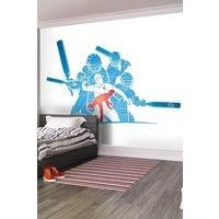 Origin Murals Cricket Players Blue Wall Mural - 3.5 x 2.8m