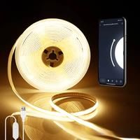 5V USB Tuya Smart Life WiFi COB LED Strip,1M 2M 3M 5M White/Warm White Dimmable COB LED Strip Light Work With Alexa Google Home