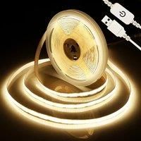 5V USB Dimmable COB LED Strip Light£1/2/3/5M White/Warmwhite COB LED Strip With Touch Dimmer Switch