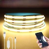 DC5V USB Tuya Smart app WiFi COB LED Strip Light£1M 2M 3M 5M Dimmable COB LED Strip Work With