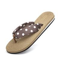 TARELO Flip Flops Women's Fabric Flats Sandal Brown 5