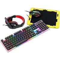 4-In-1 Gaming Combo Kit - Keyboard + Headset + Mouse + Mousepad