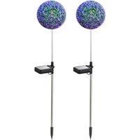 Solar Dandelion Led Flower Balls - Quantity & Colour Options - Purple