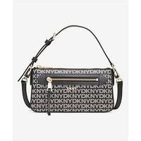 DKNY Women Bryant Ave Top Zip Demi Crossbody, Black Logo Black, Small