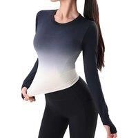 Long Sleeve Gradient Workout Top In 3 Sizes And 4 Colours - Purple