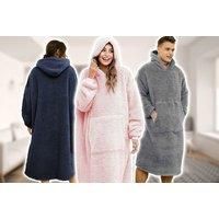 Oversized Wearable Blanket With Hoodie In 6 Colours - Blue