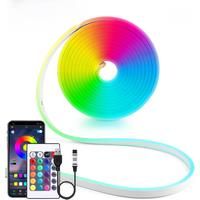 DC5V USB RGB Neon LED Strip, 1/2/3/4/5M IP65 Waterproof Neon Strip Bluetooth App and Remote Control