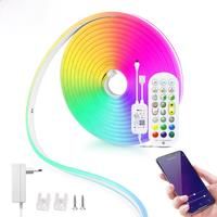 12/24V EU plug WiFi RGB Neon LED Strip£1/2/3/4/5/10/15M Neon RGB Strip Work With Tuya/Smart