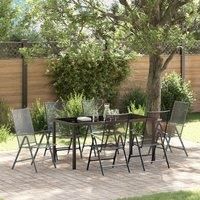 7 Piece Garden Dining Set Anthracite Steel