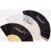 Bride And Bridesmaids Folding Wedding Hand Fan - 5 Options - Black