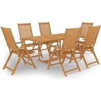 7 Piece Garden Dining Set Solid Teak Wood