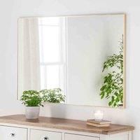 Yearn Mirrors Yearn Minimal Rectangular Wall Mirror Gold 120X80Cm