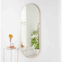 Yearn Mirrors Yearn Alta Minimal Curved Full Length Oval Mirror Gold