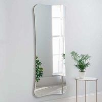 Yearn Mirrors Full Length Irregular Curved Mirror Black