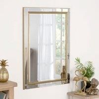 Yearn Mirrors Yearn Soft Brass Bevelled Wall Mirror 91.4 x 66.4Cms