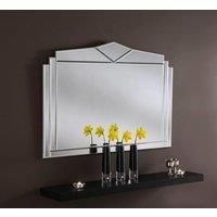 Art Deco Overmantle Mirror Bevelled 109(w)x76cm(h)