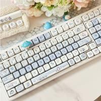 140 Keys/Set Ice Bear Keycaps DYE-SUB PBT SOA Profile Blue Anime Keycaps Alice layout for mechanical