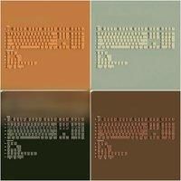 Side Letter Cherry Keycaps PBT Material Wood Grain Big Set Key Caps For Mechanical Keyboard ISO ANSI